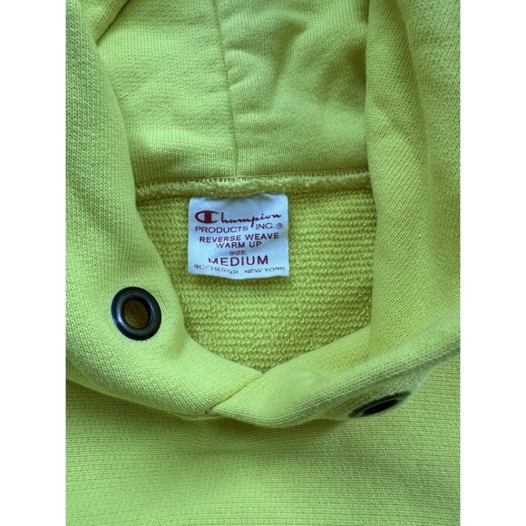 Vintage 70s Champion Hoodie Red Label Reverse Weave Warm Up Medium **Stain** - Picture 12 of 16